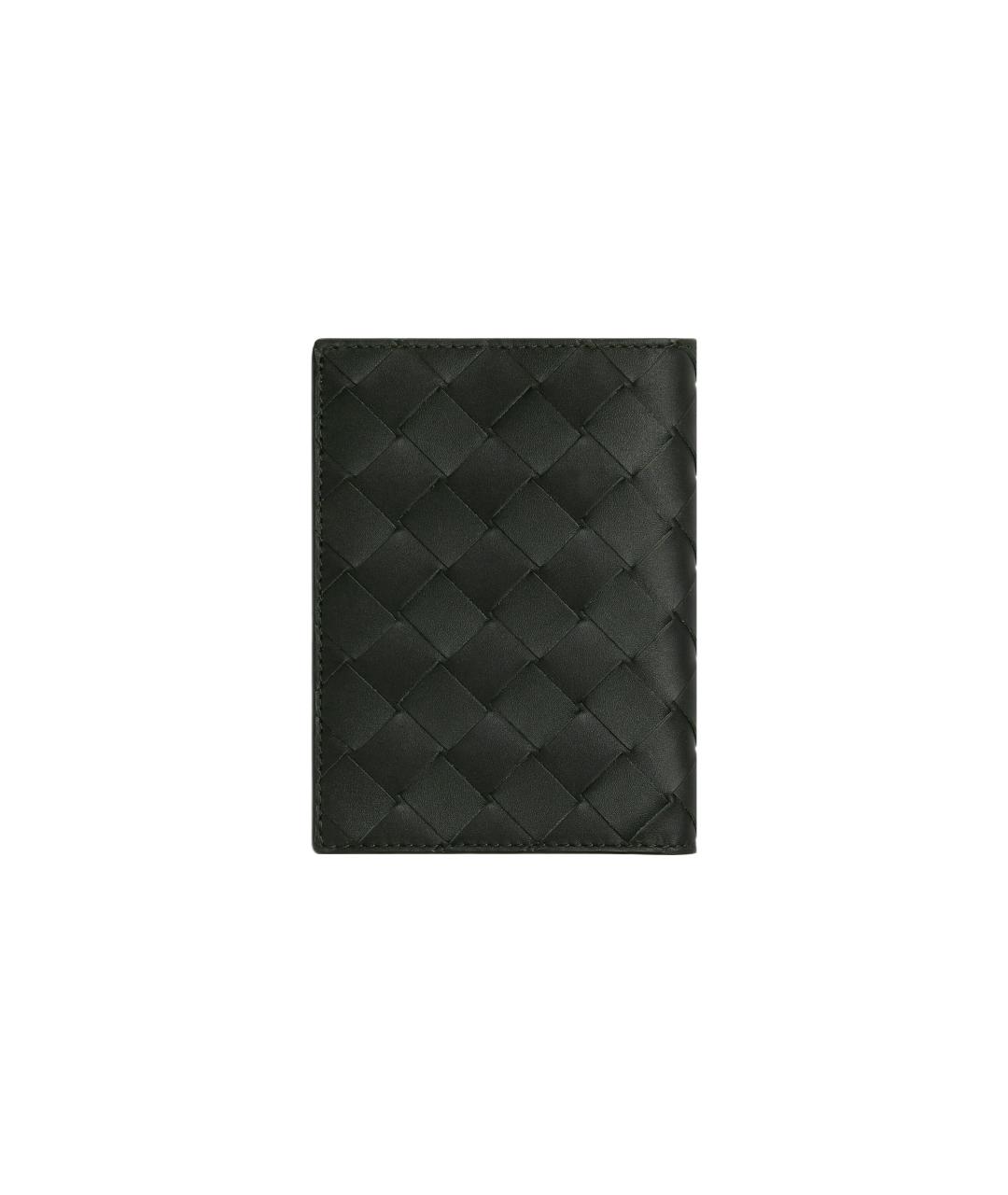 BOTTEGA VENETA Зеленый кожаный кошелек, фото 2