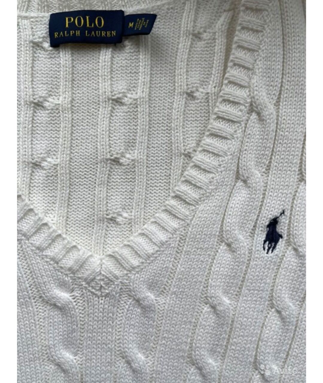 POLO RALPH LAUREN Белый хлопковый джемпер / свитер, фото 4