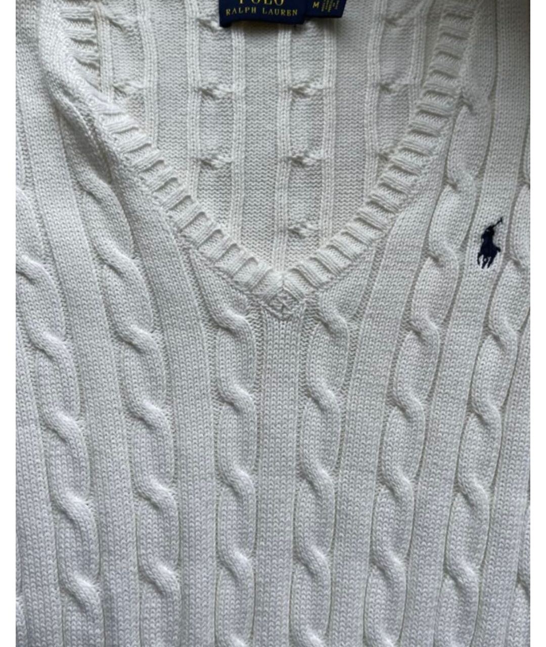 POLO RALPH LAUREN Белый хлопковый джемпер / свитер, фото 6