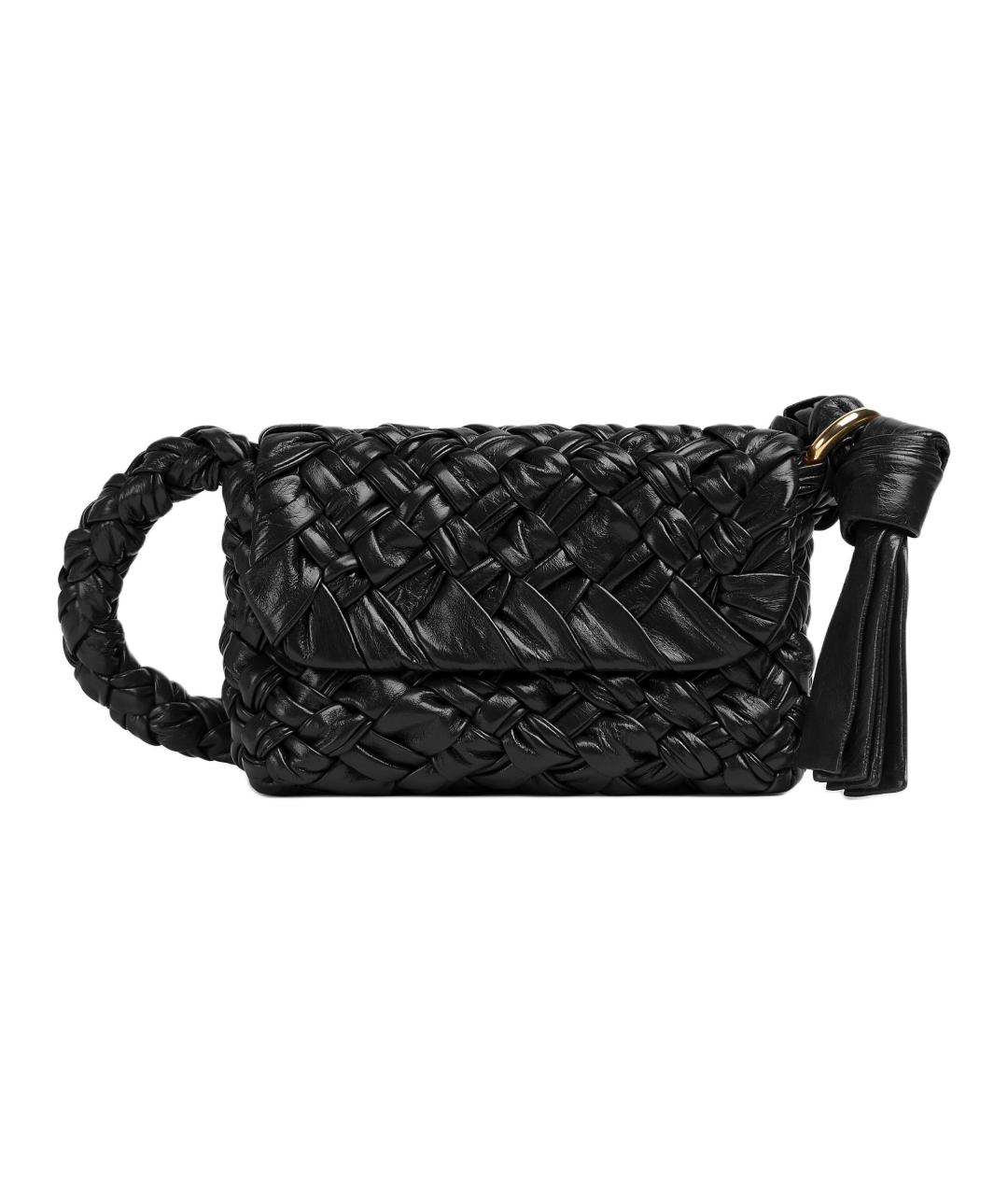 BOTTEGA VENETA Черная кожаная сумка через плечо, фото 1