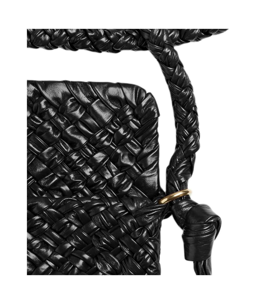 BOTTEGA VENETA Черная кожаная сумка через плечо, фото 5