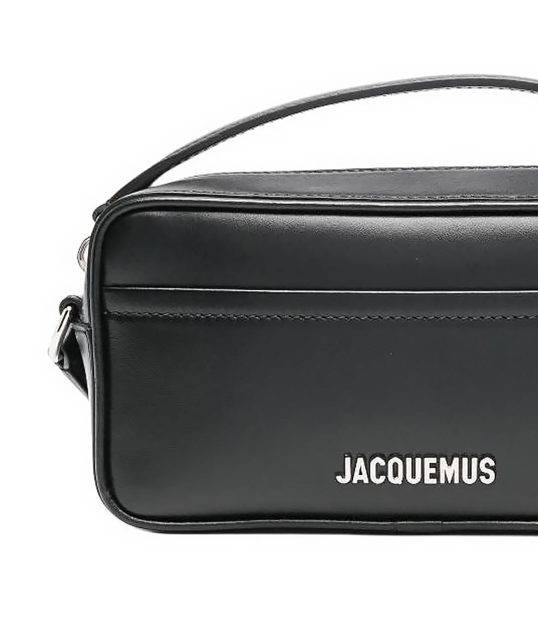 JACQUEMUS Черная кожаная сумка на плечо, фото 4
