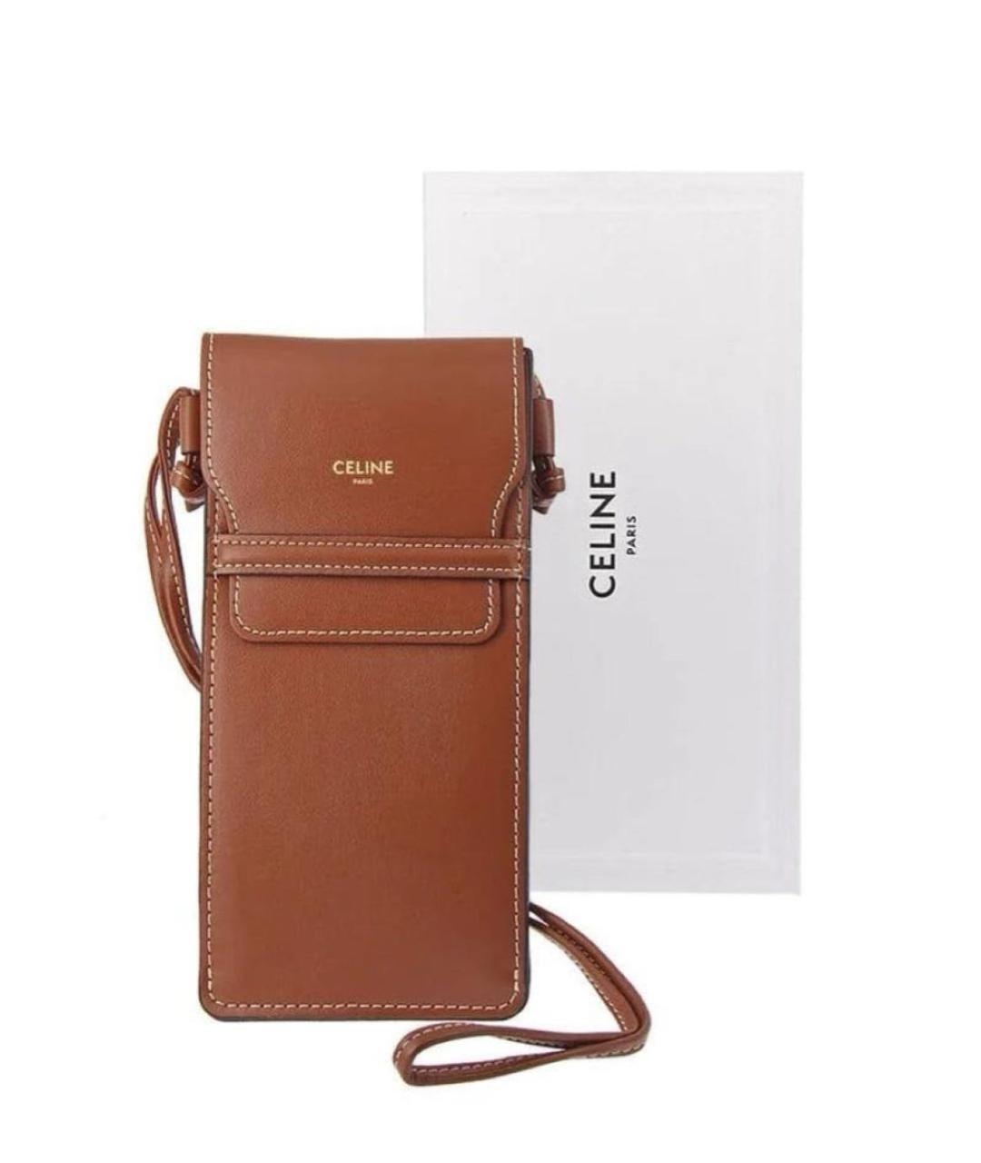 CELINE Коричневая сумка через плечо из искусственной кожи, фото 2
