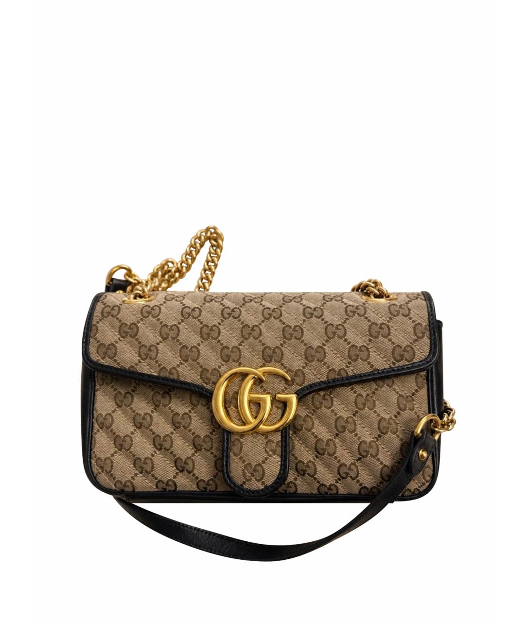 GUCCI Бежевая тканевая сумка через плечо, фото 1