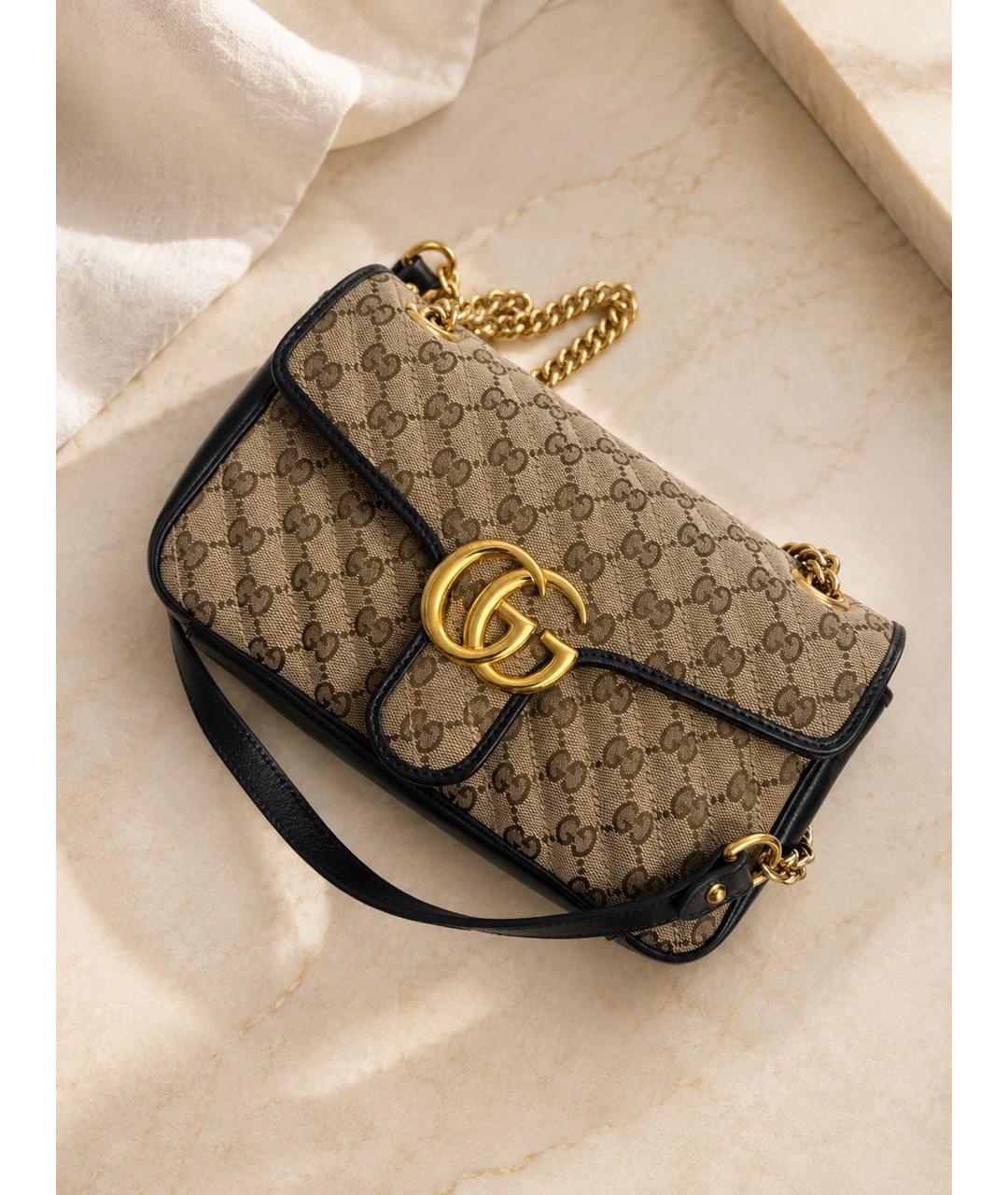 GUCCI Бежевая тканевая сумка через плечо, фото 2