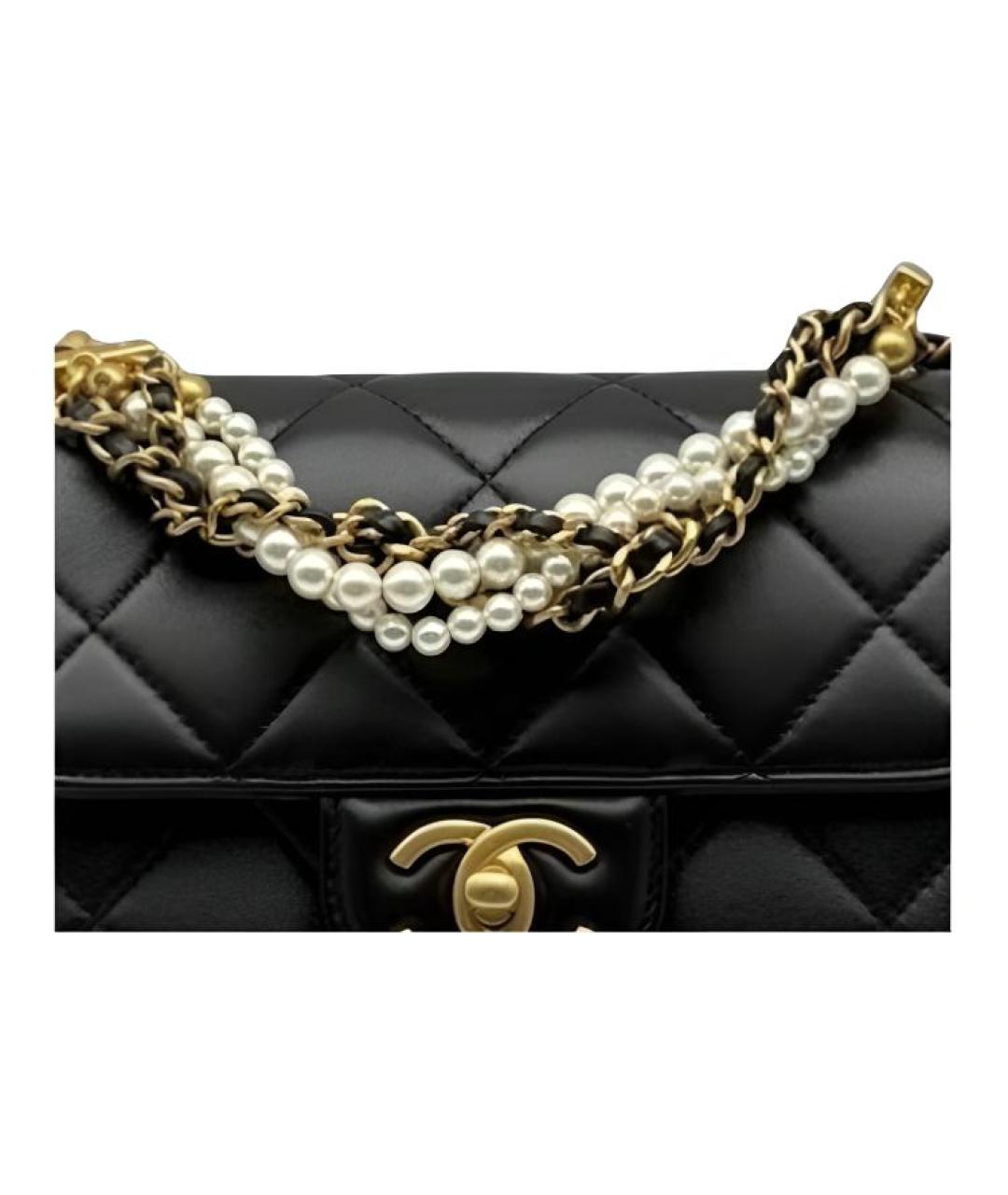 CHANEL Черная кожаная сумка через плечо, фото 4