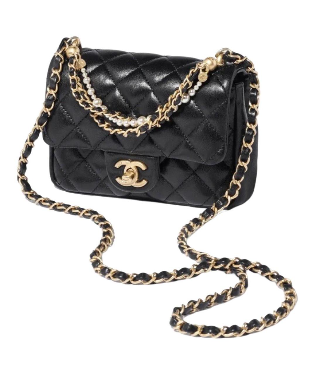 CHANEL Черная кожаная сумка через плечо, фото 3