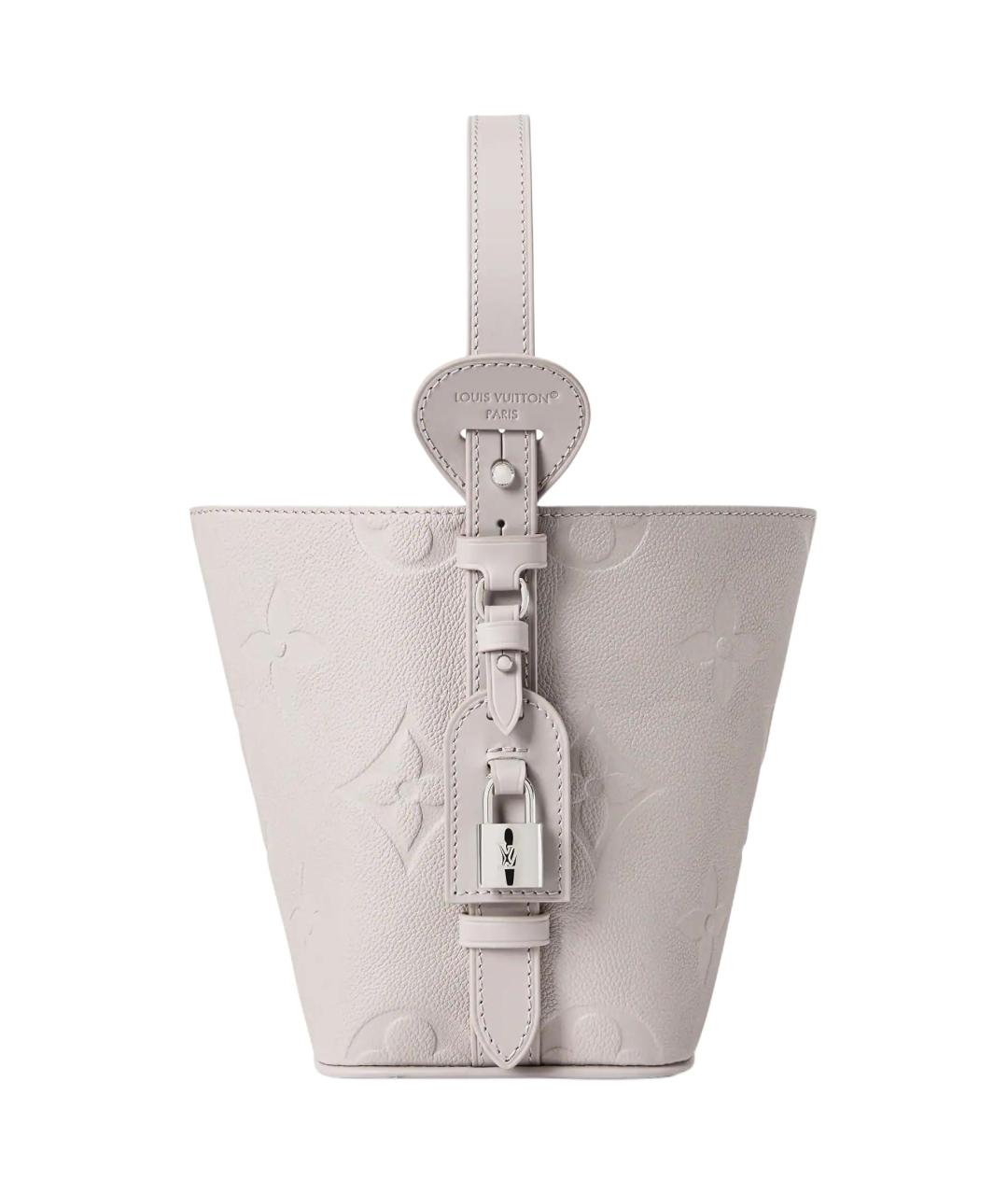 LOUIS VUITTON Серая кожаная сумка через плечо, фото 3