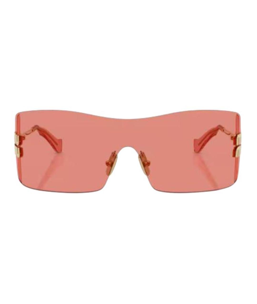 MIU MIU Золотые металлические солнцезащитные очки, фото 2