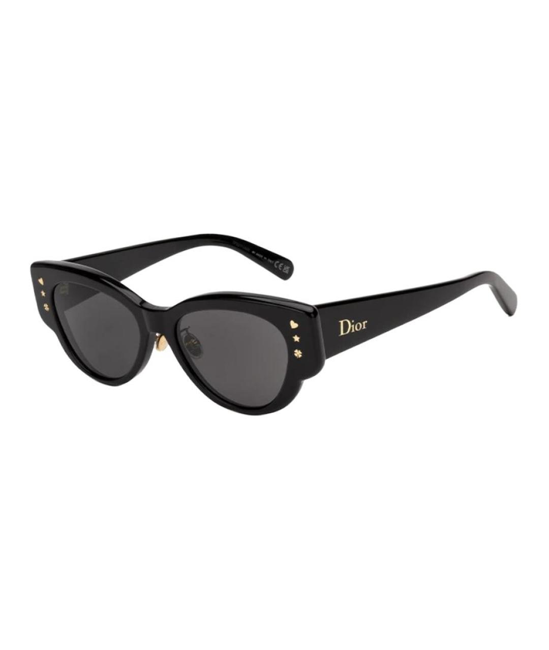 CHRISTIAN DIOR Черные пластиковые солнцезащитные очки, фото 1
