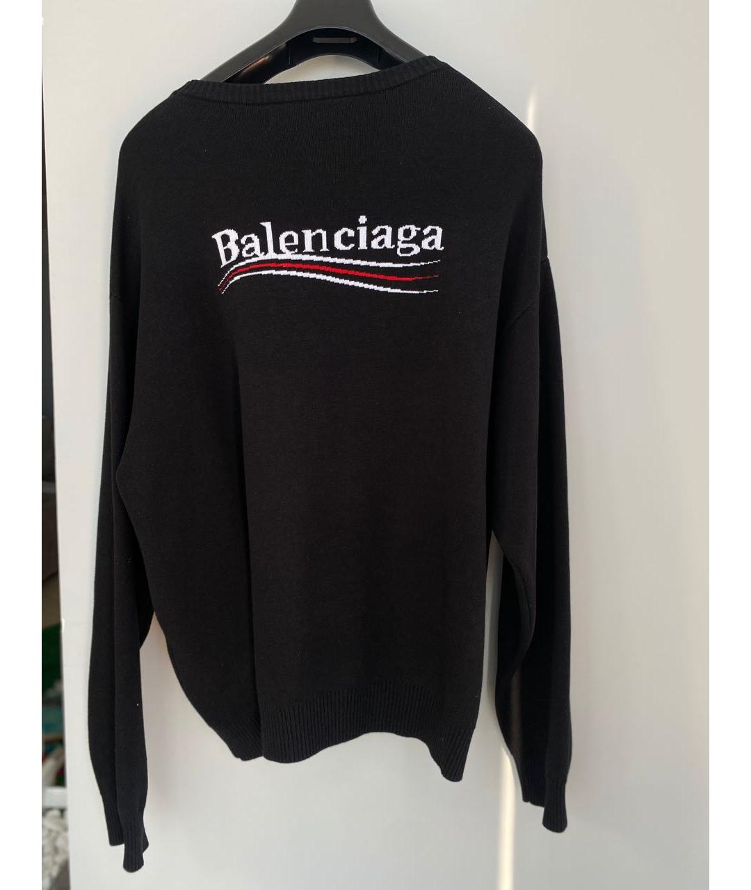 BALENCIAGA Черный хлопковый джемпер / свитер, фото 3
