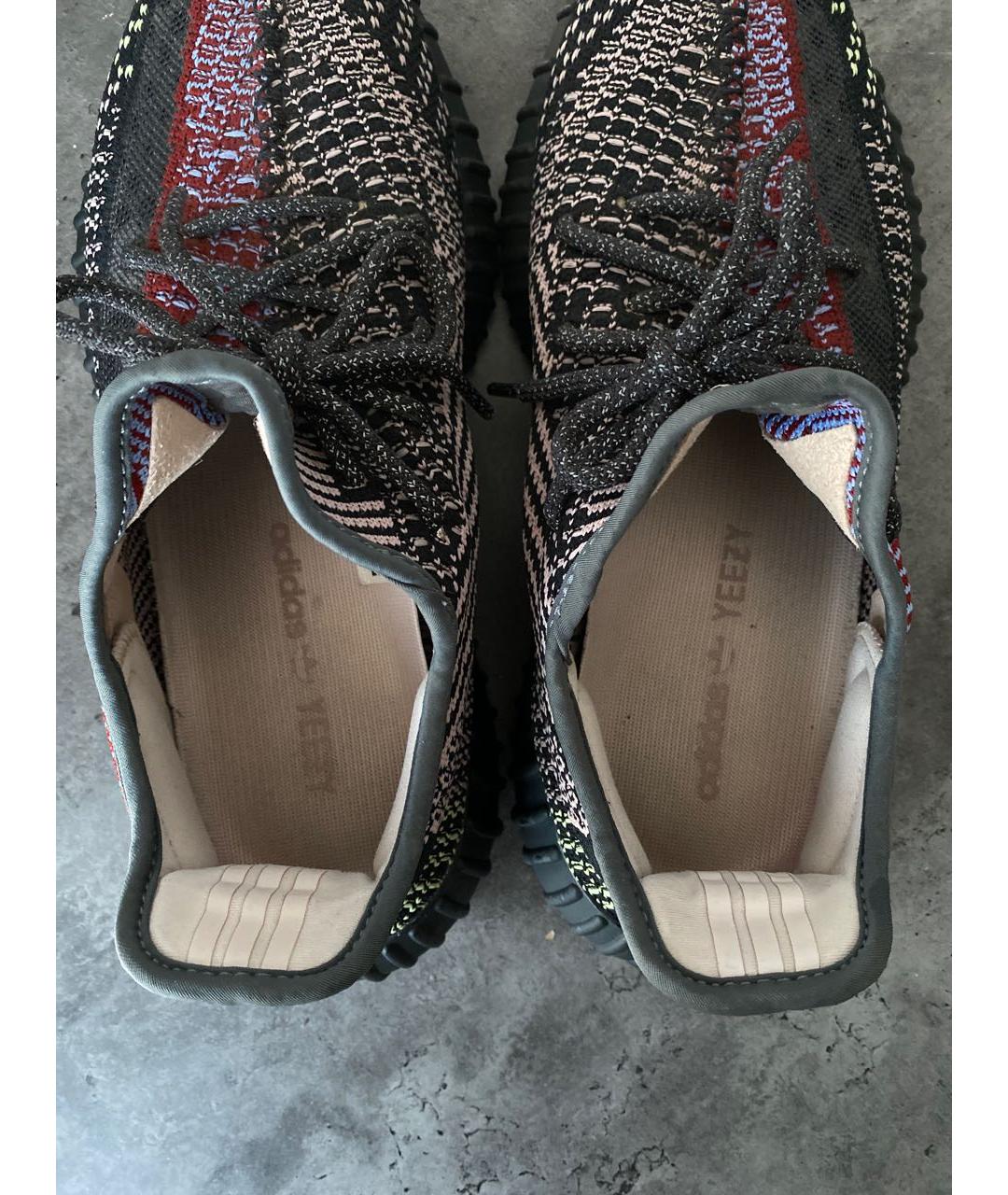 ADIDAS YEEZY Антрацитовые текстильные низкие кроссовки / кеды, фото 3
