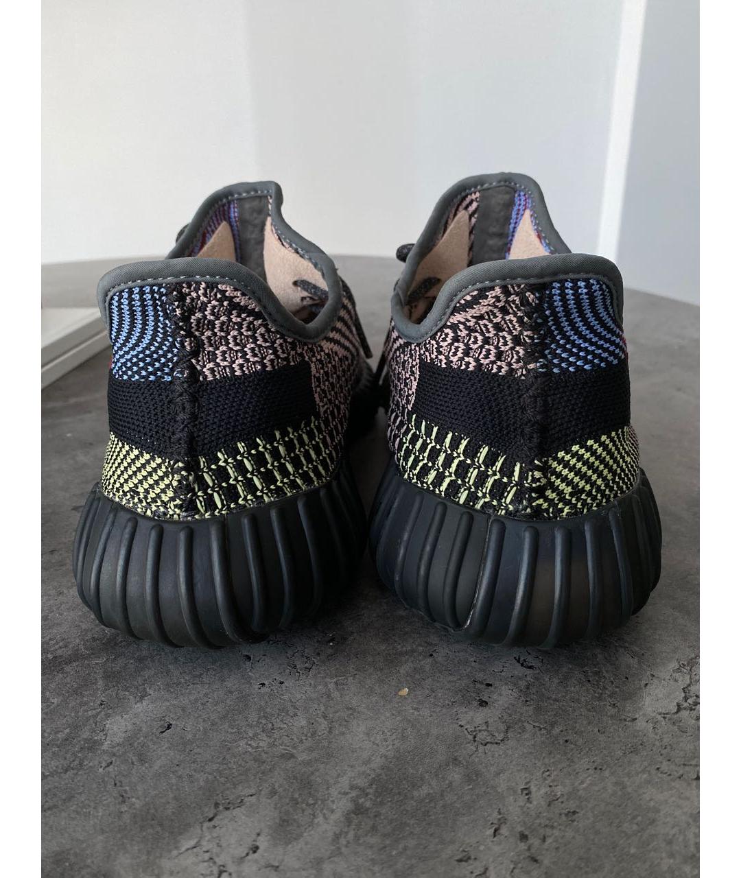 ADIDAS YEEZY Антрацитовые текстильные низкие кроссовки / кеды, фото 2