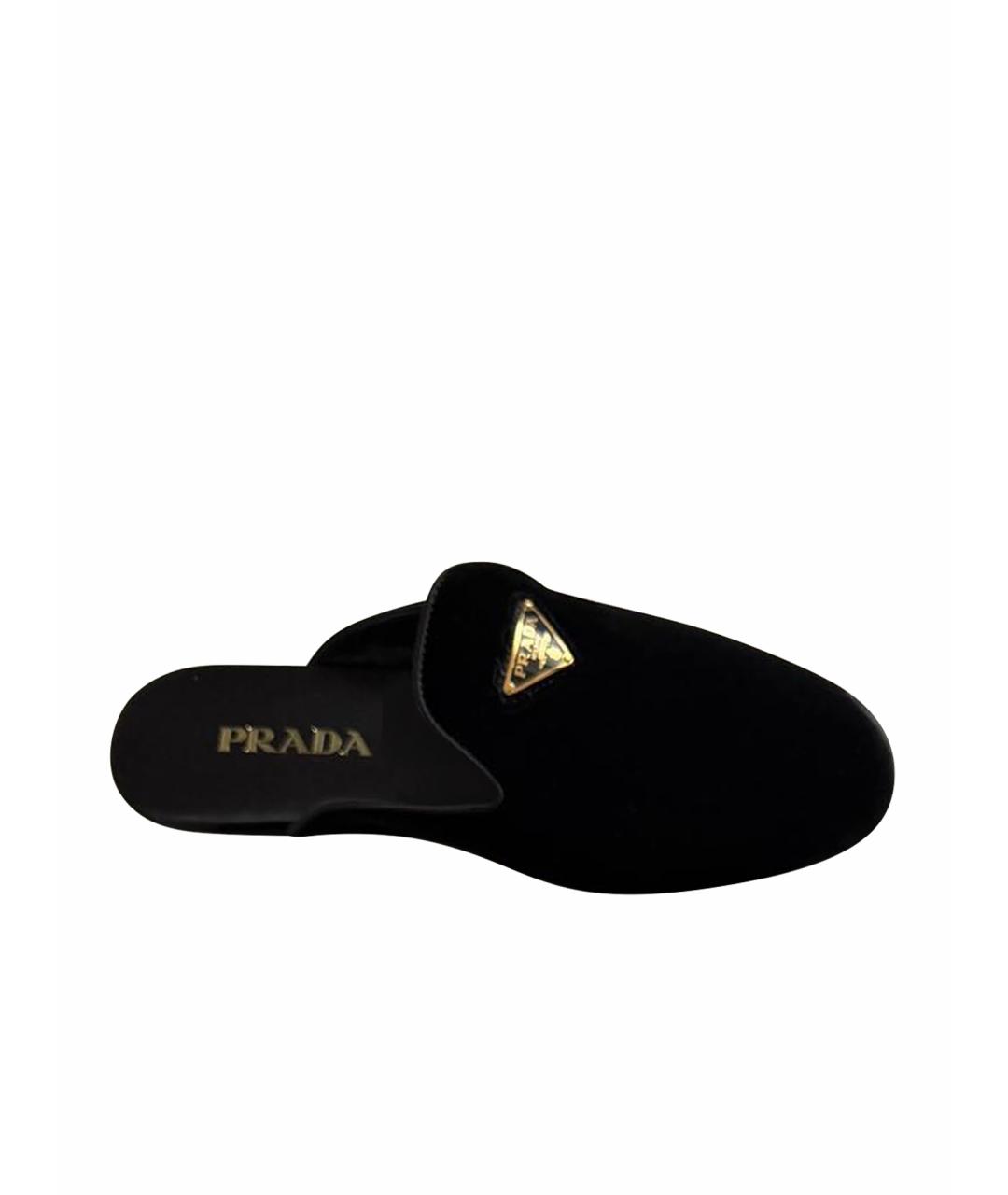 PRADA Черные бархатные мюли, фото 1