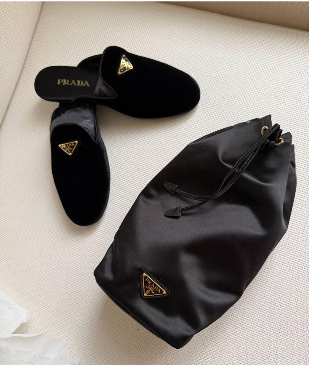 PRADA Черные бархатные мюли, фото 3
