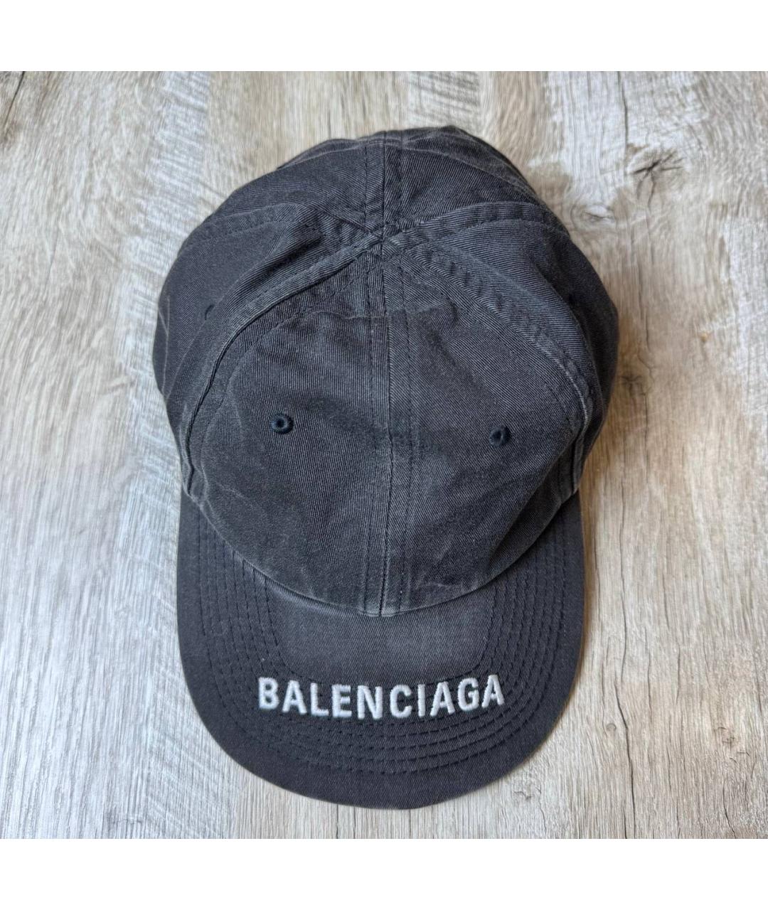 BALENCIAGA Антрацитовая хлопковая кепка/бейсболка, фото 7