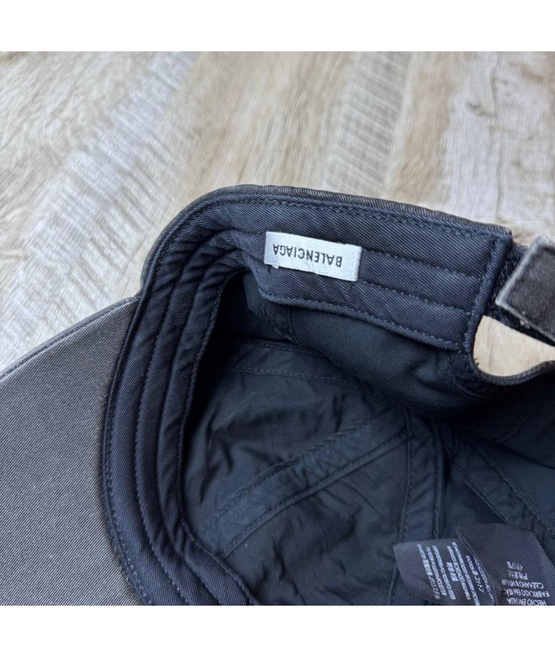 BALENCIAGA Антрацитовая хлопковая кепка/бейсболка, фото 4