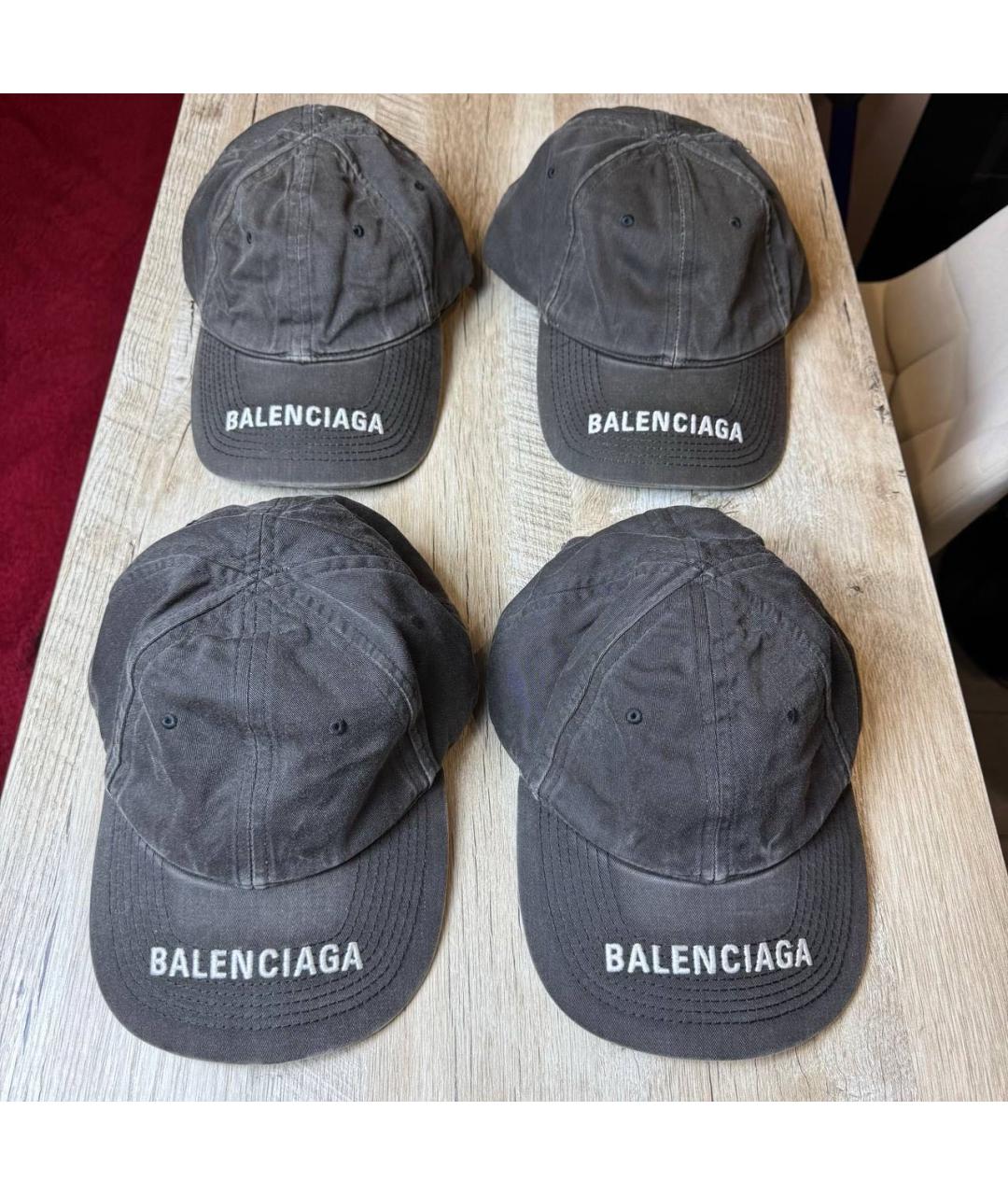 BALENCIAGA Антрацитовая хлопковая кепка/бейсболка, фото 6