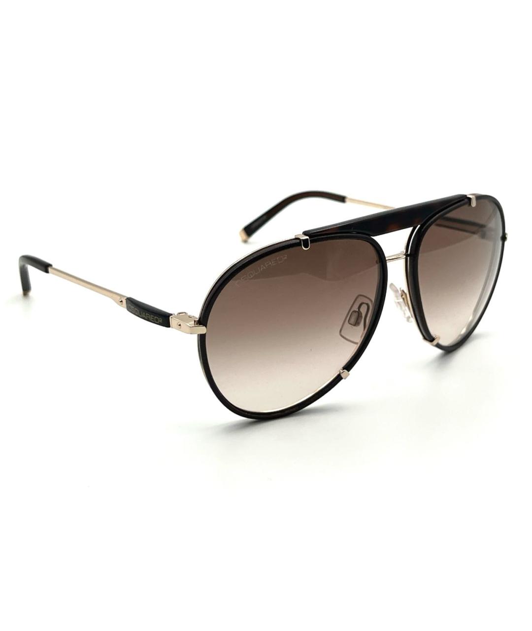 DSQUARED2 Коричневые металлические солнцезащитные очки, фото 4