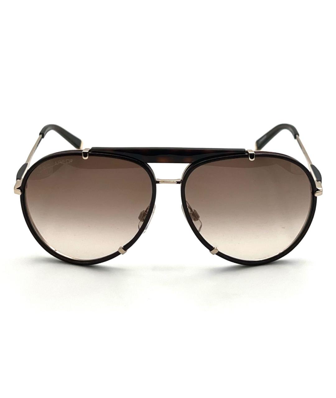 DSQUARED2 Коричневые металлические солнцезащитные очки, фото 9