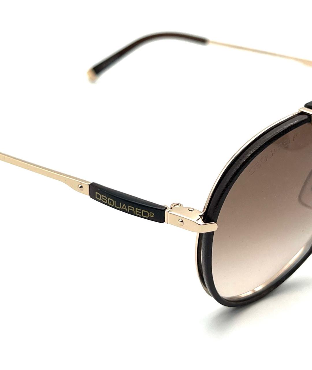 DSQUARED2 Коричневые металлические солнцезащитные очки, фото 5