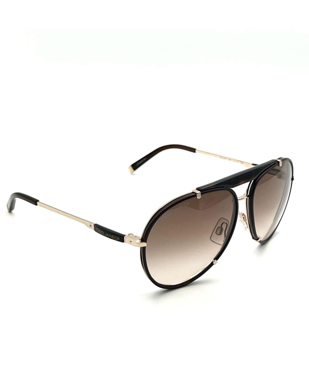 DSQUARED2 Коричневые металлические солнцезащитные очки, фото 3