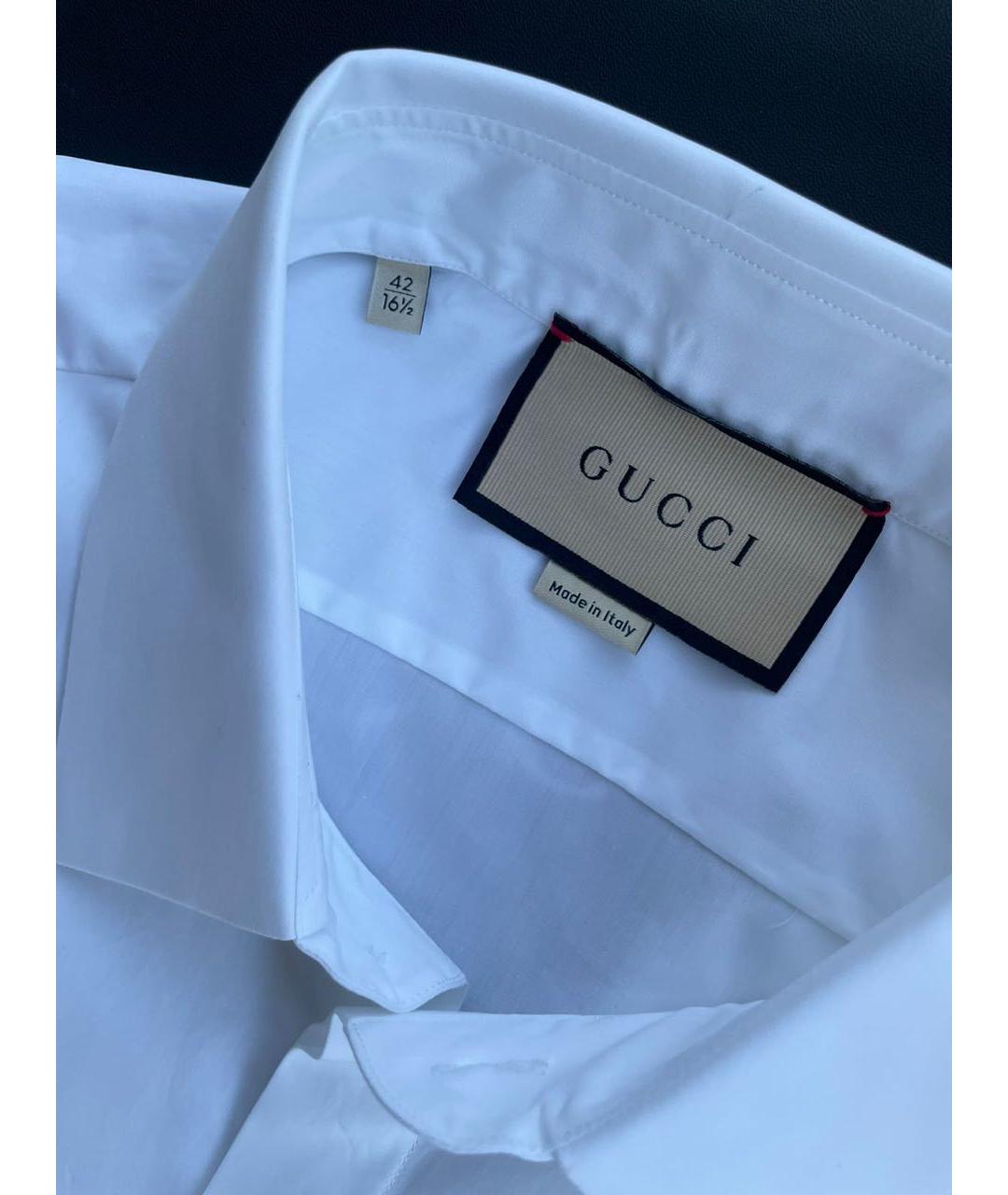 GUCCI Белая хлопковая классическая рубашка, фото 2