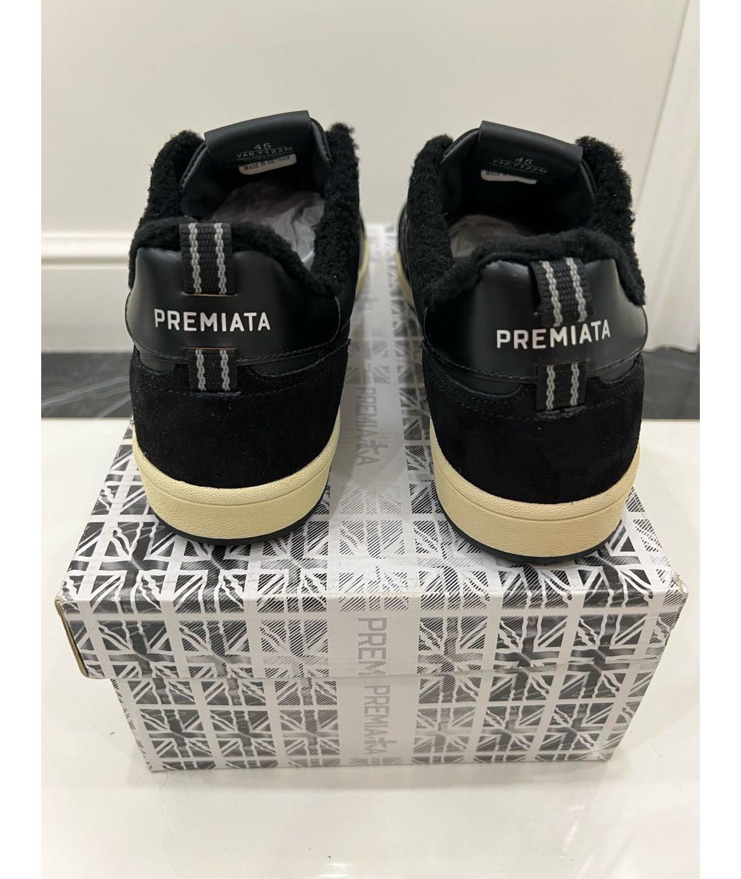 PREMIATA Черные кожаные низкие кроссовки / кеды, фото 3