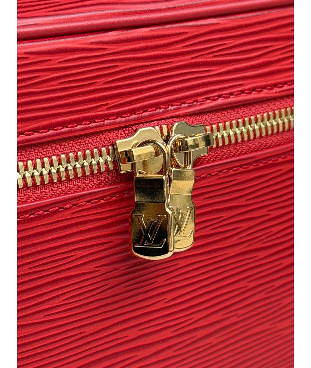 LOUIS VUITTON Красная кожаная косметичка, фото 6