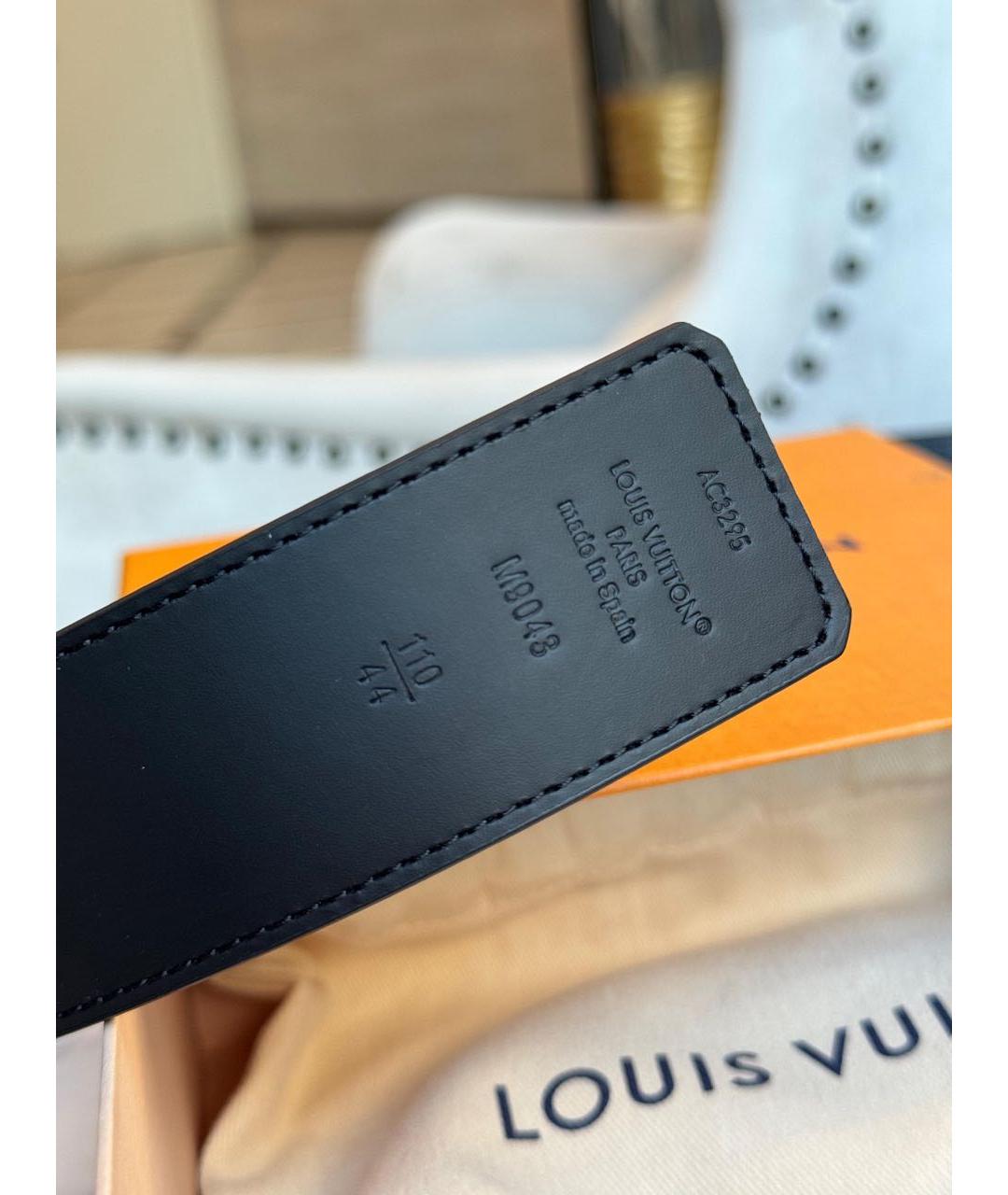 LOUIS VUITTON Черный кожаный ремень, фото 8