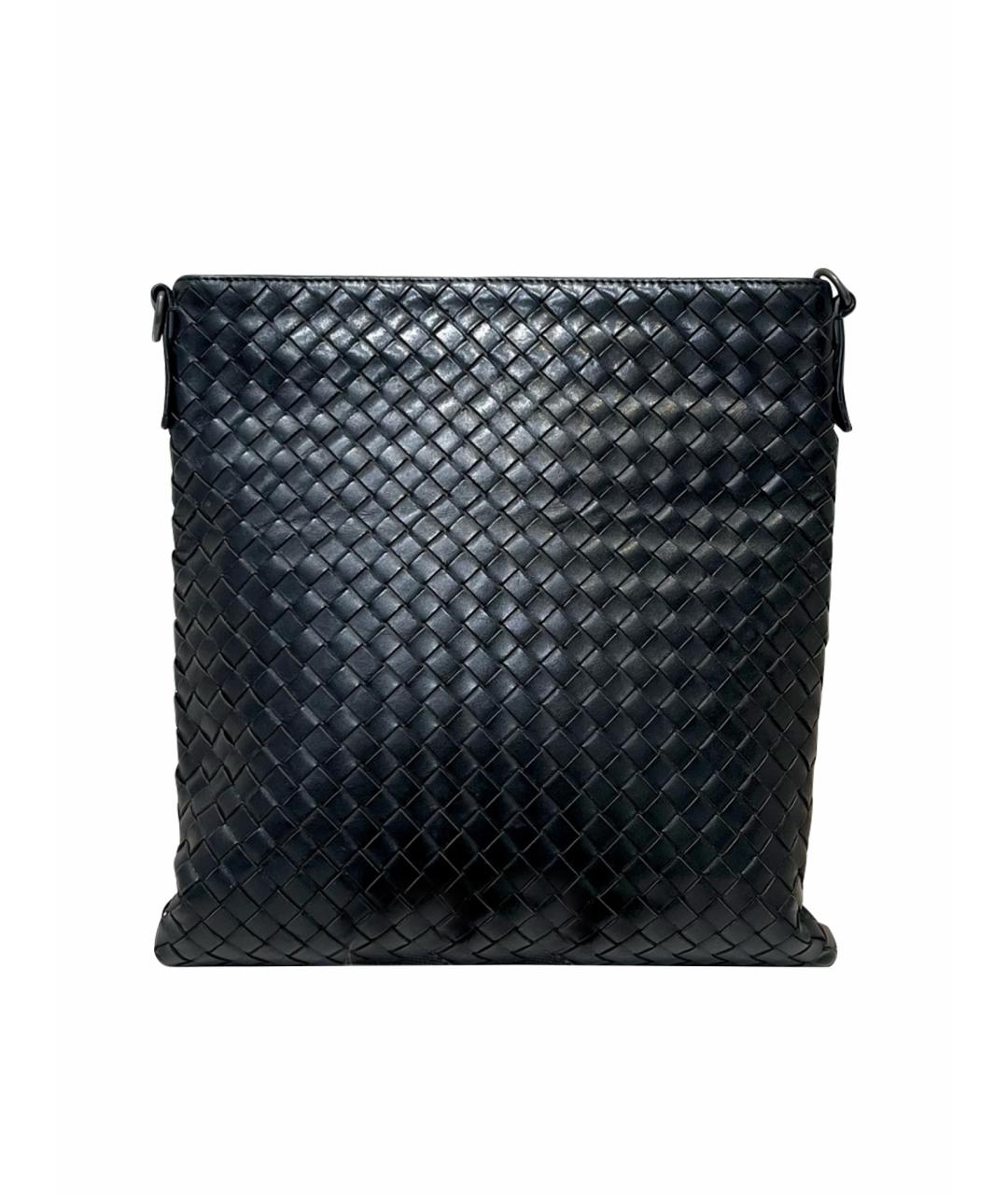 BOTTEGA VENETA Черная кожаная сумка через плечо, фото 1
