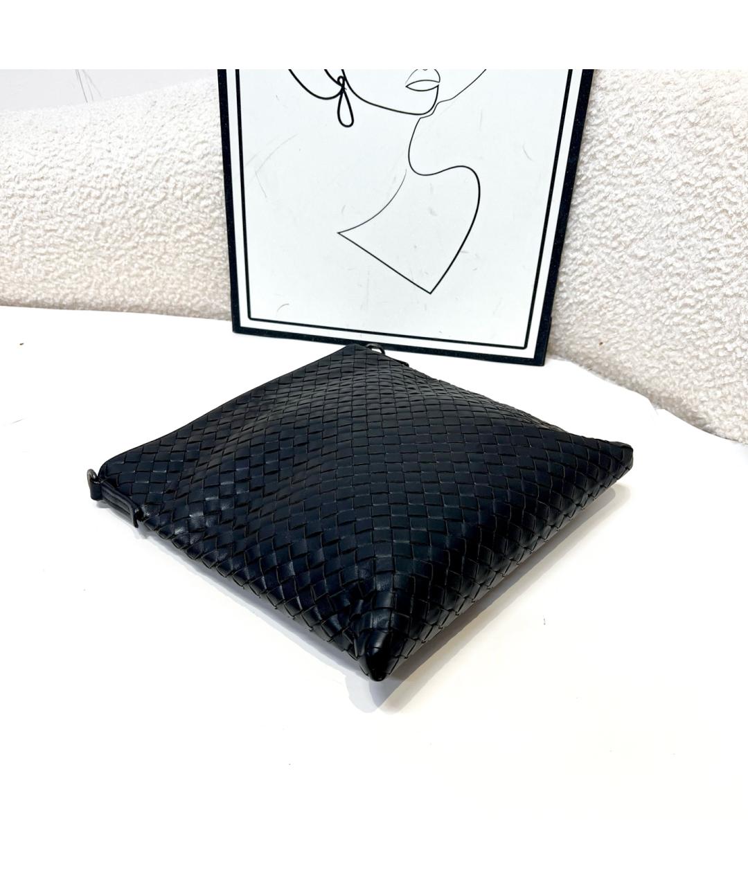 BOTTEGA VENETA Черная кожаная сумка через плечо, фото 3