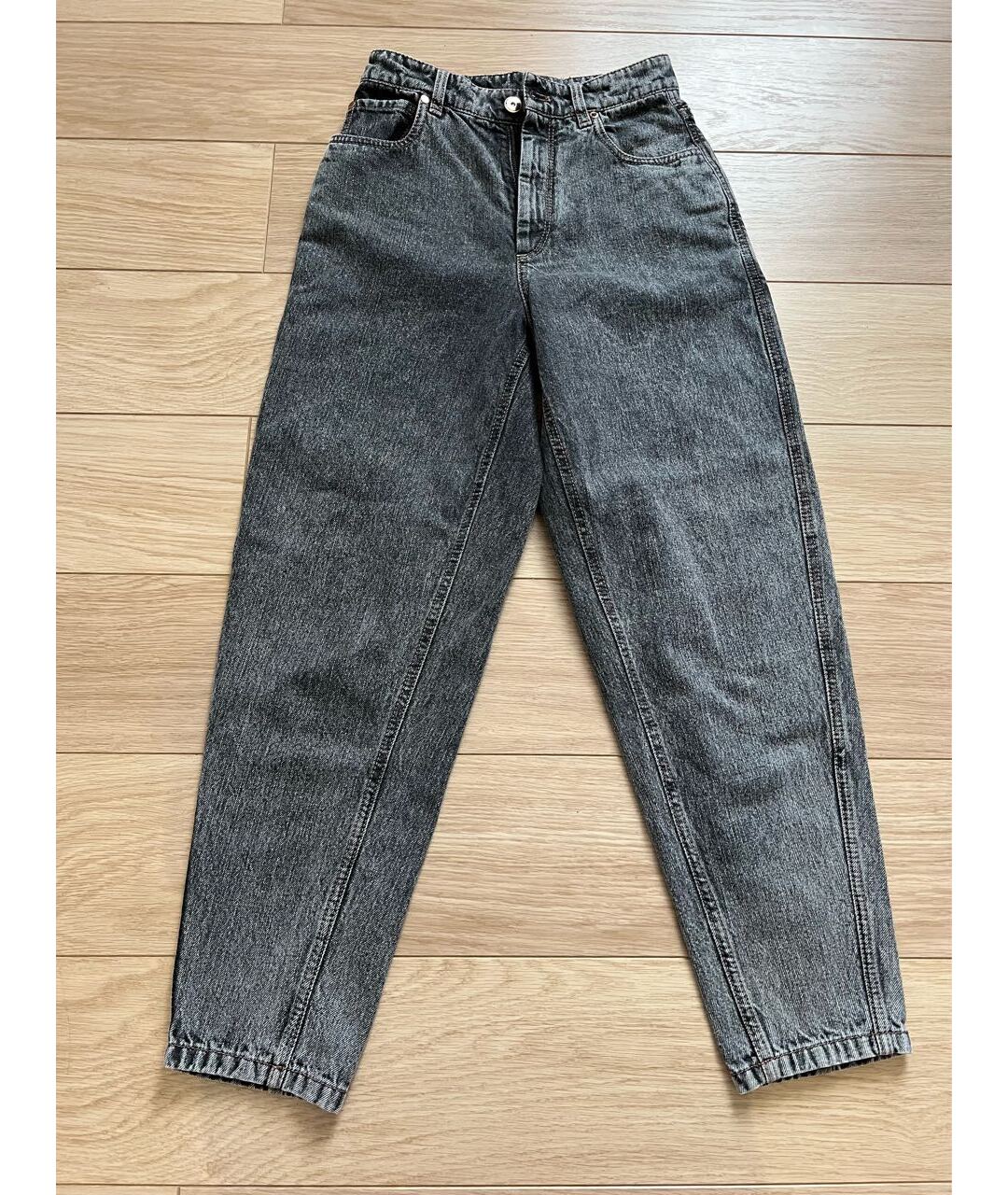BRUNELLO CUCINELLI Серые хлопковые прямые джинсы, фото 4