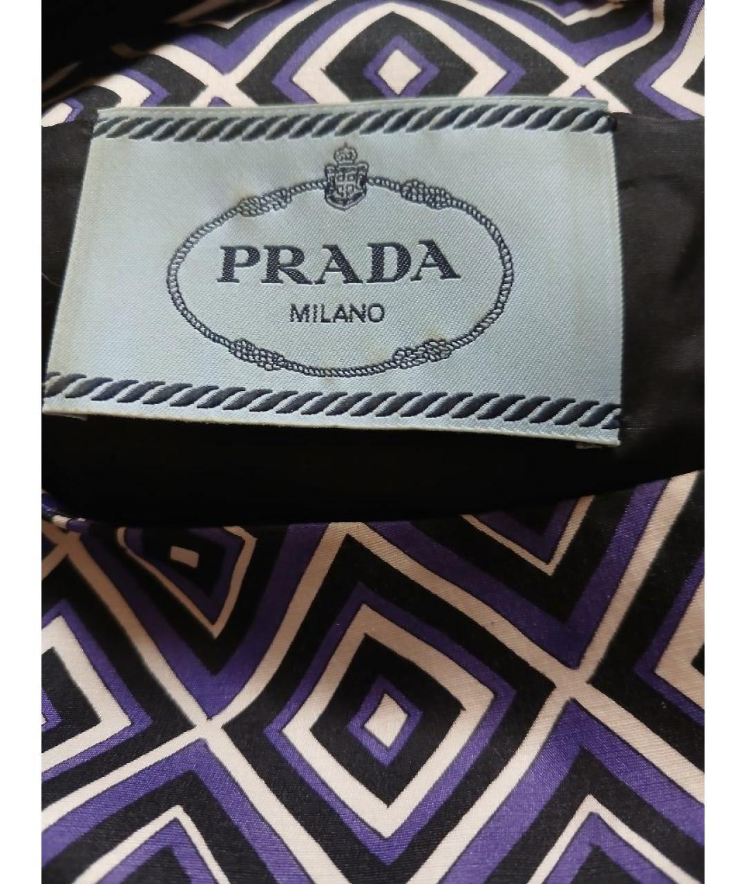 PRADA Фиолетовое шелковое повседневное платье, фото 3