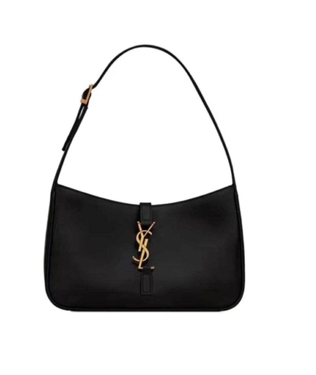 SAINT LAURENT Черная кожаная сумка с короткими ручками, фото 1