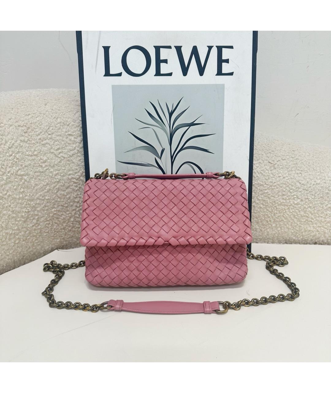 BOTTEGA VENETA Розовая кожаная сумка через плечо, фото 7