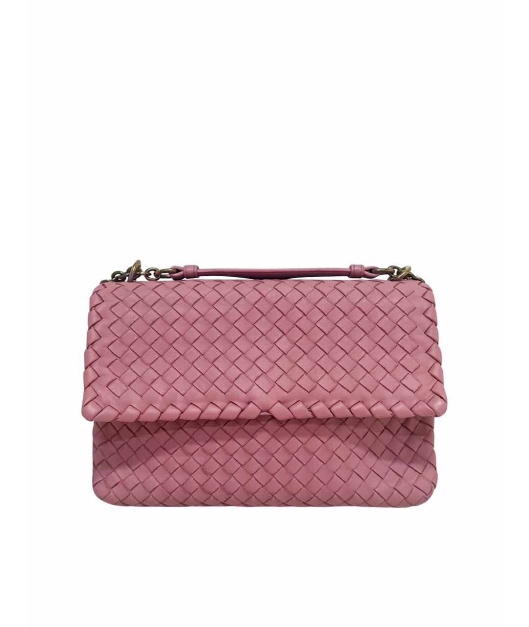 BOTTEGA VENETA Розовая кожаная сумка через плечо, фото 1