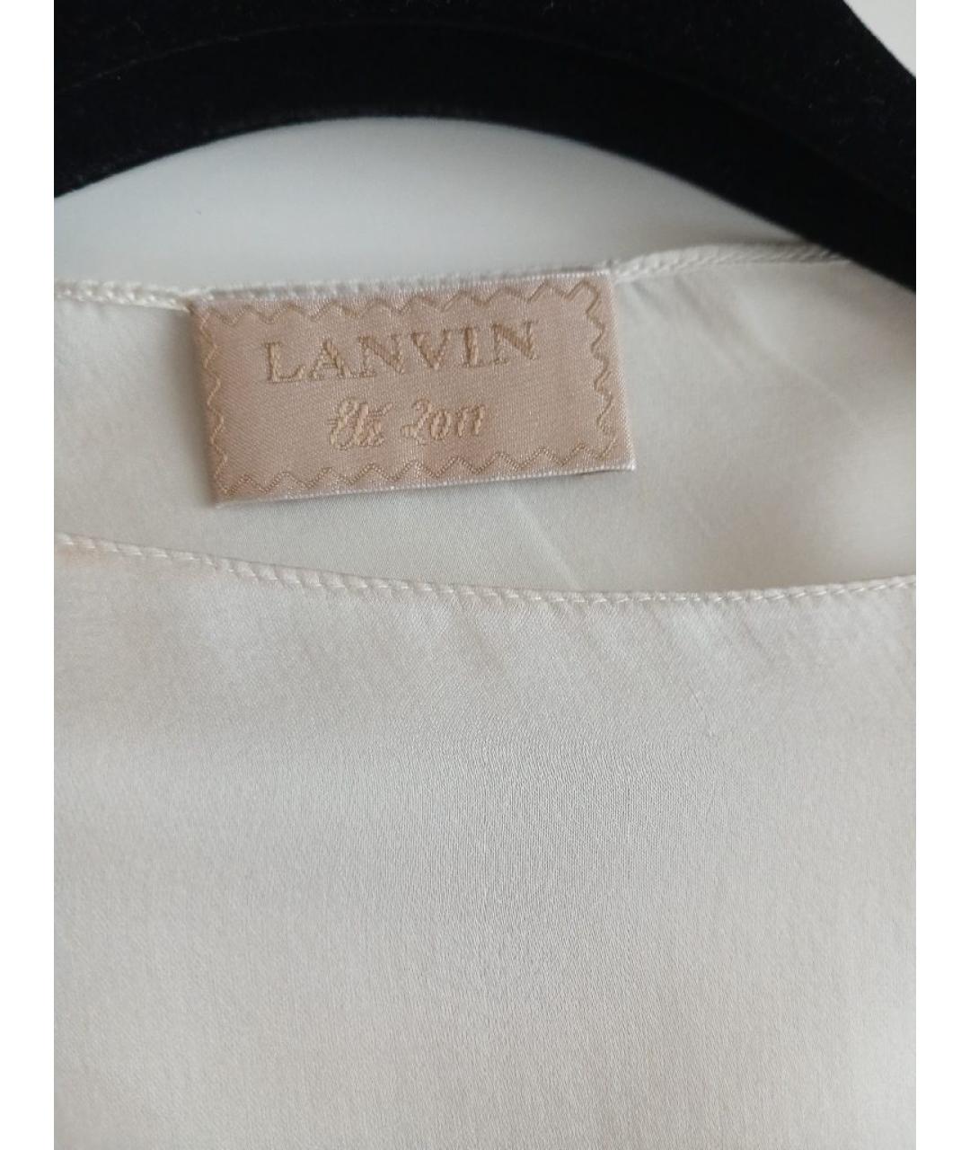LANVIN Бежевая шелковая блузы, фото 3