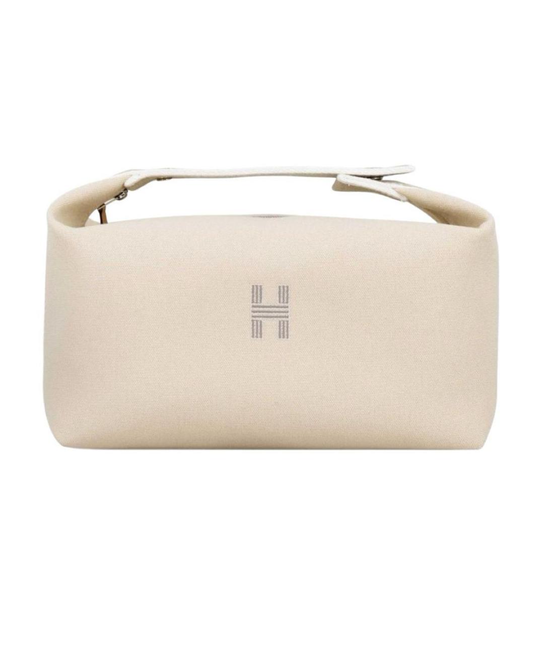 HERMES Бежевая косметичка, фото 5
