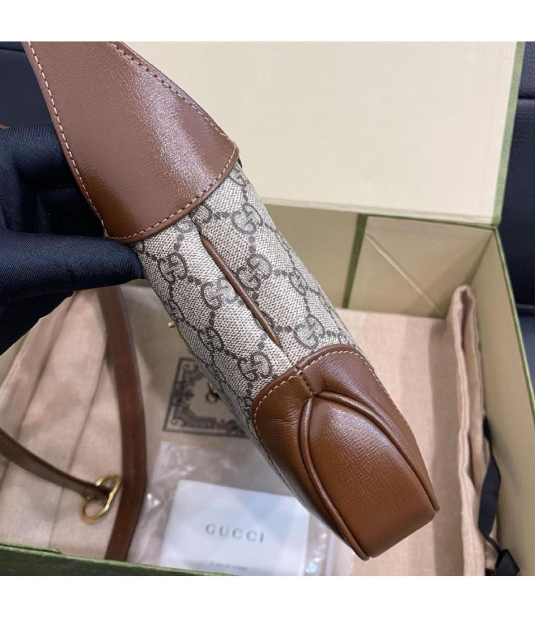 GUCCI Коричневая сумка с короткими ручками, фото 5
