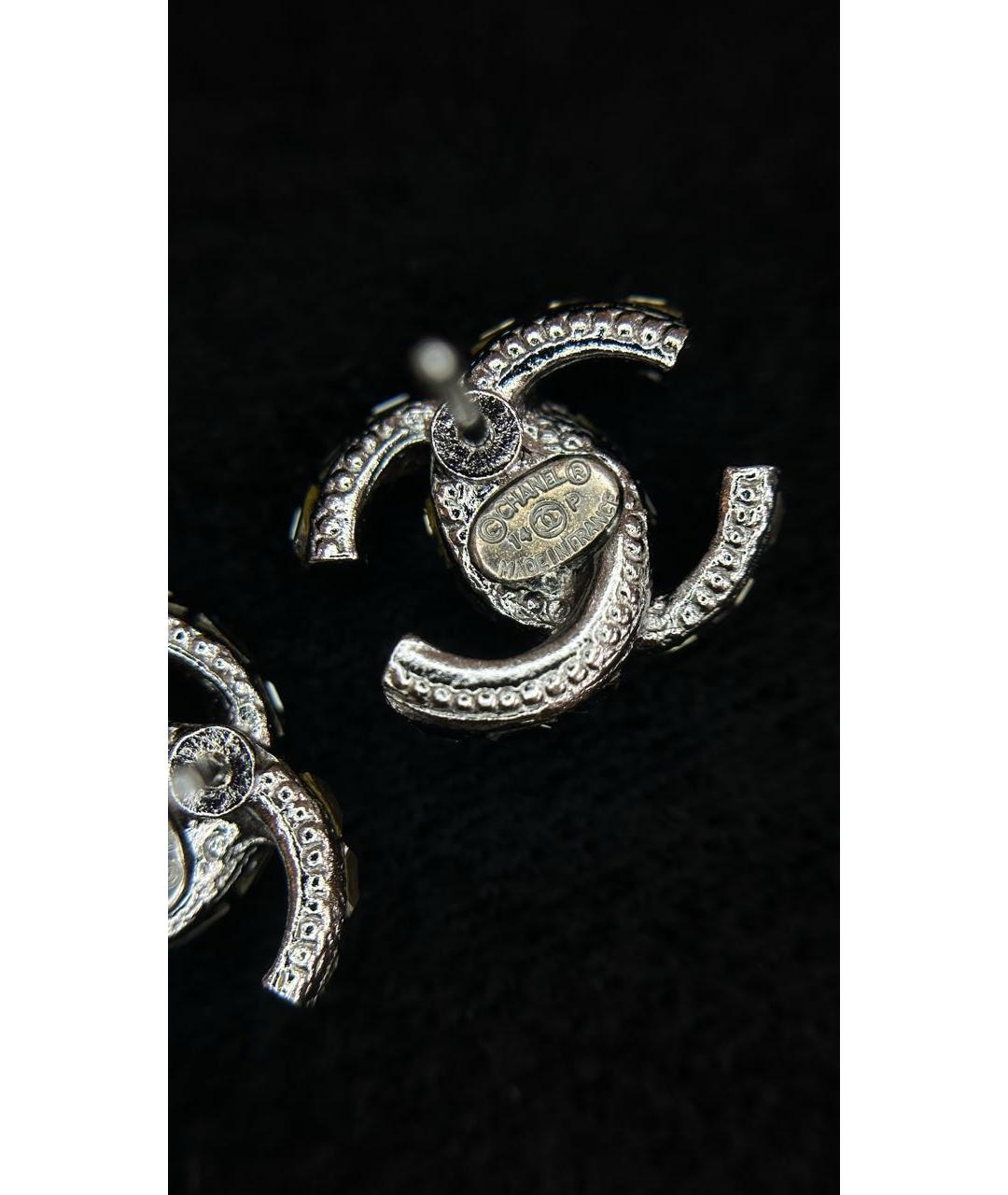 CHANEL Серебряные металлические серьги, фото 5