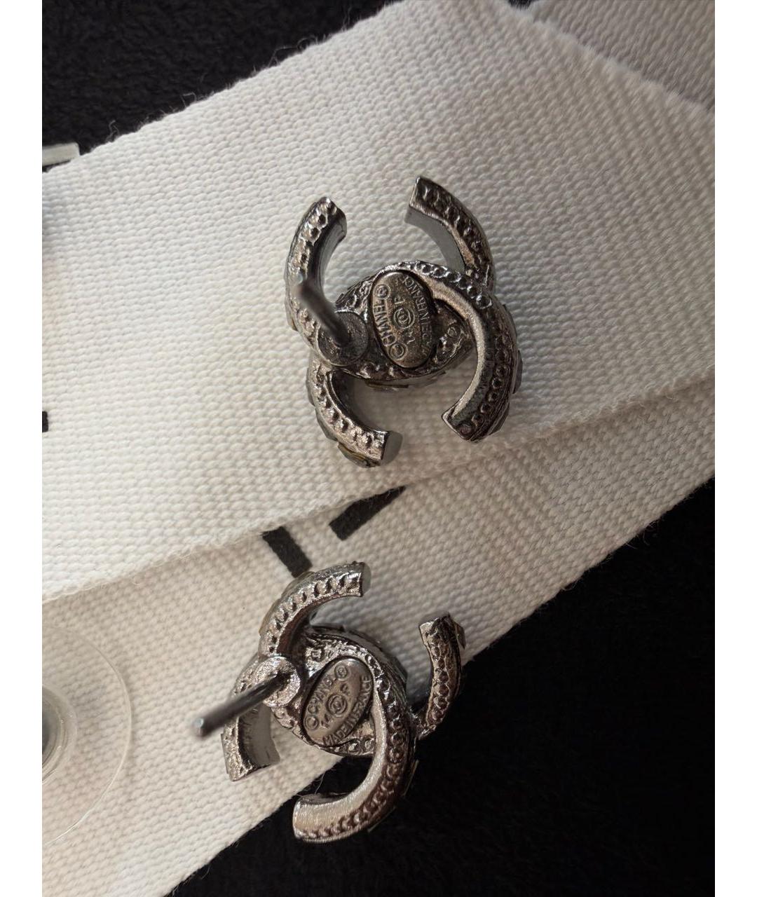 CHANEL Серебряные металлические серьги, фото 3