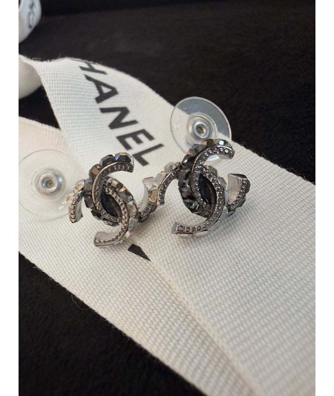 CHANEL Серебряные металлические серьги, фото 2