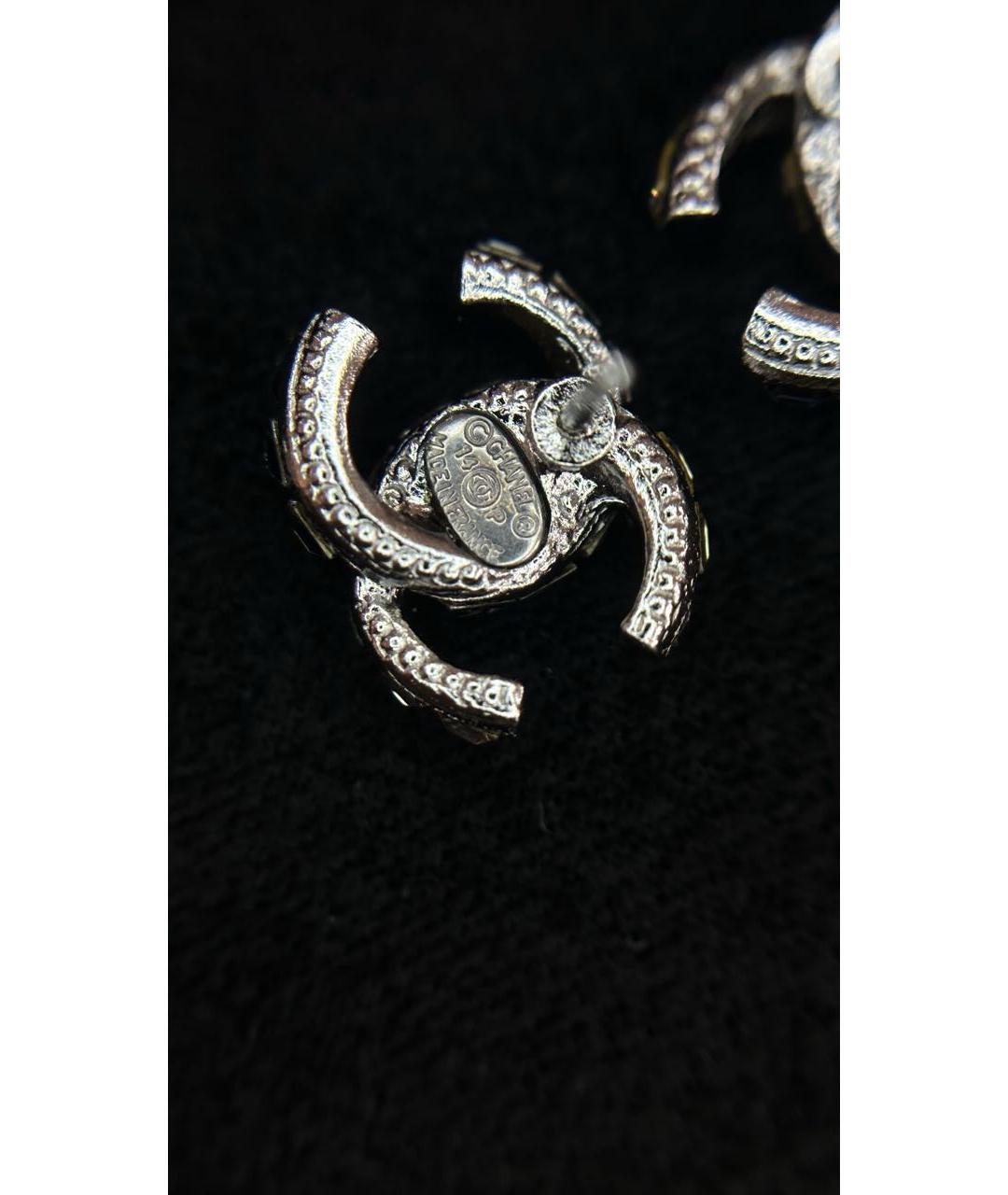 CHANEL Серебряные металлические серьги, фото 4