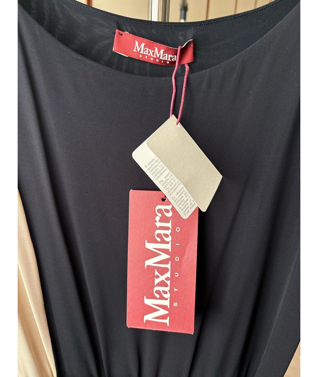 MAX MARA STUDIO Черное вискозное повседневное платье, фото 5