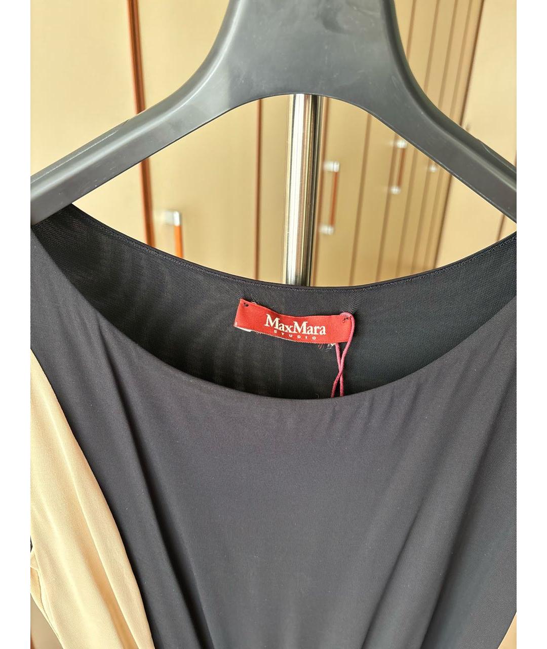 MAX MARA STUDIO Черное вискозное повседневное платье, фото 3