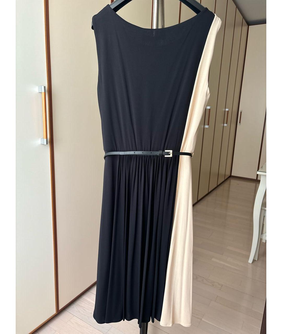 MAX MARA STUDIO Черное вискозное повседневное платье, фото 2