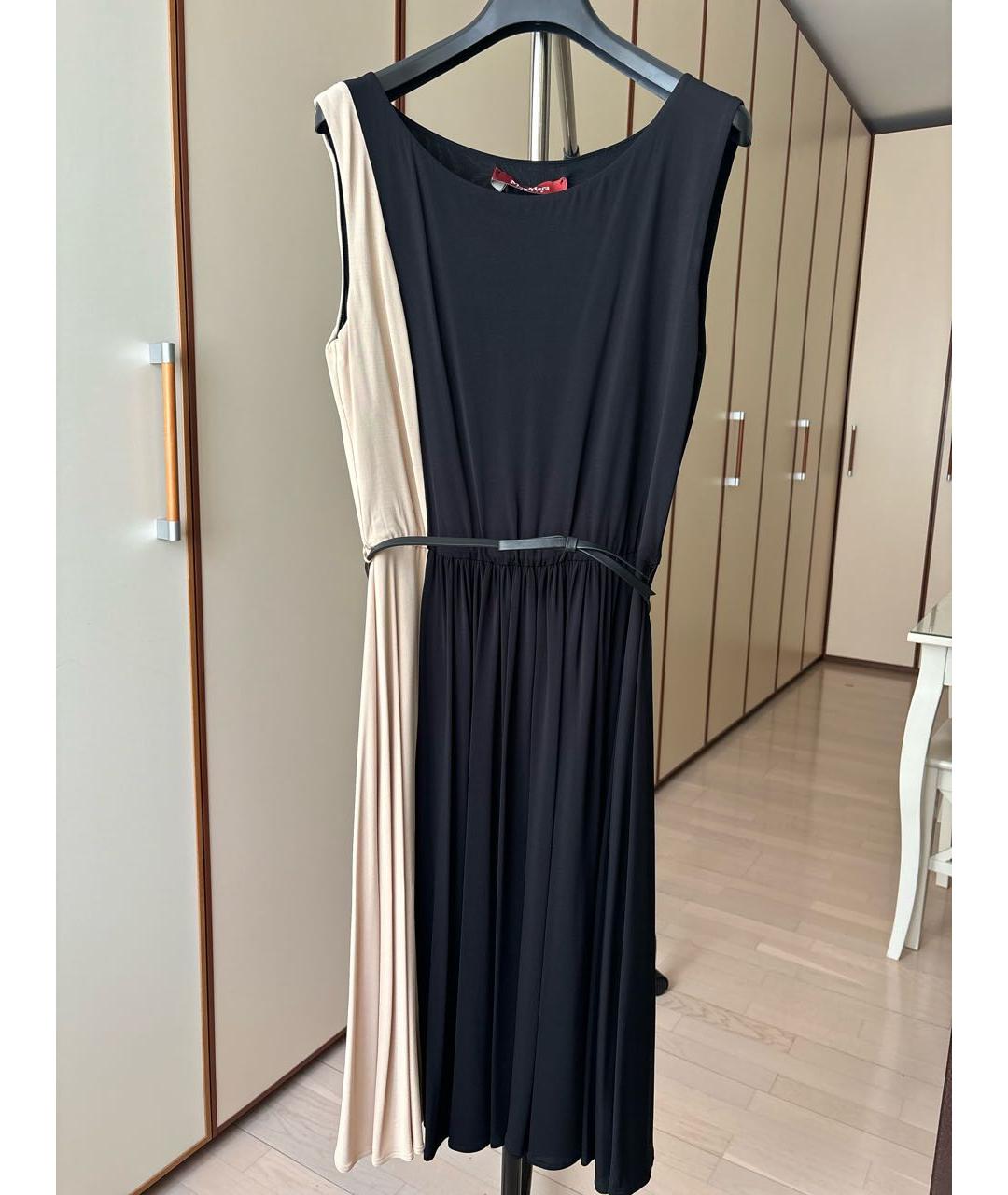 MAX MARA STUDIO Черное вискозное повседневное платье, фото 9
