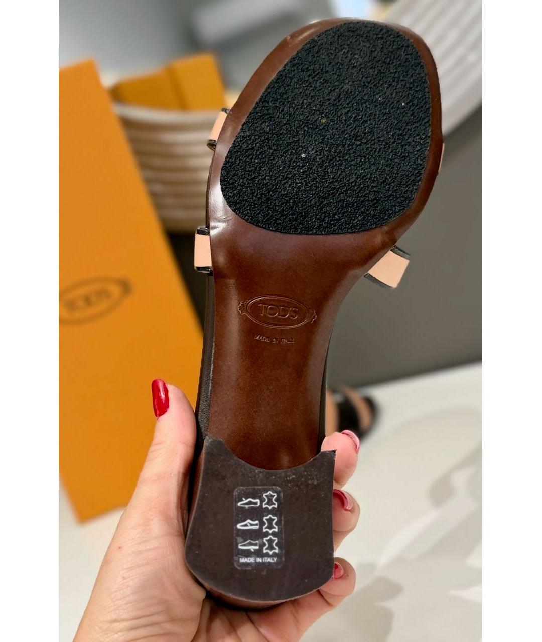 TOD'S Бежевые кожаные мюли, фото 5