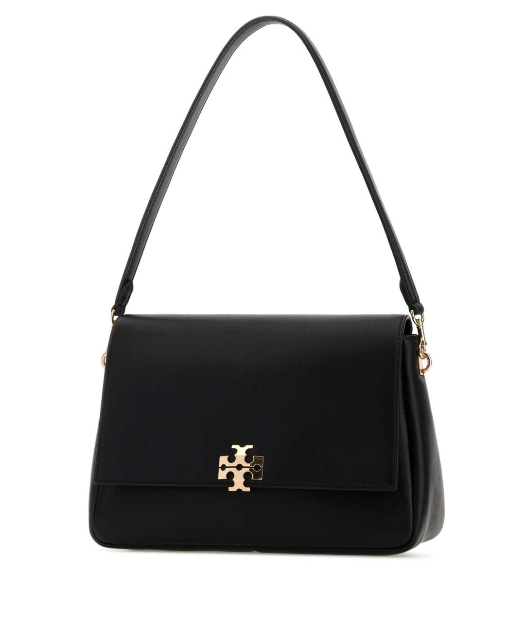TORY BURCH Черная кожаная сумка с короткими ручками, фото 2